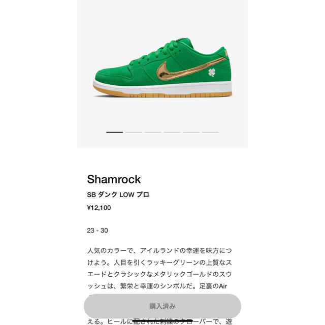 Nike SB Dunk Low St.Patrick’s Day 27.5cm靴/シューズ