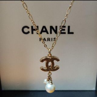 シャネル(CHANEL)のCHANEL　ネックレス　ヴィンテージ　ココマーク　パール(ネックレス)