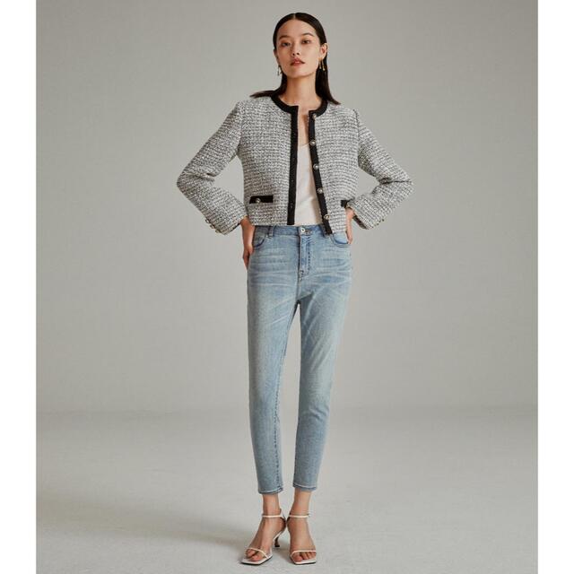 ツイード ノーカラー ジャケット 美品