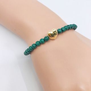 K18YG [Malachite with Heart ] 10mm 18センチ(ブレスレット/バングル)