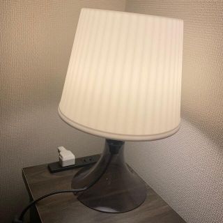 イケア(IKEA)のIKEA テーブルランプ　ラムパン（ダークグレー）専用電球4個付(テーブルスタンド)