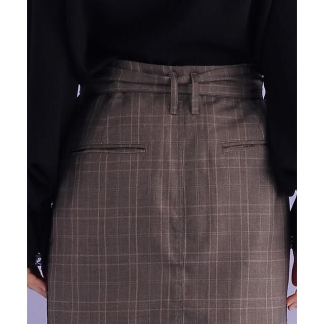 merlot(メルロー)の【新品タグ付】merlot plusチェック柄スカート　フリーサイズ　ブラウン レディースのスカート(ひざ丈スカート)の商品写真