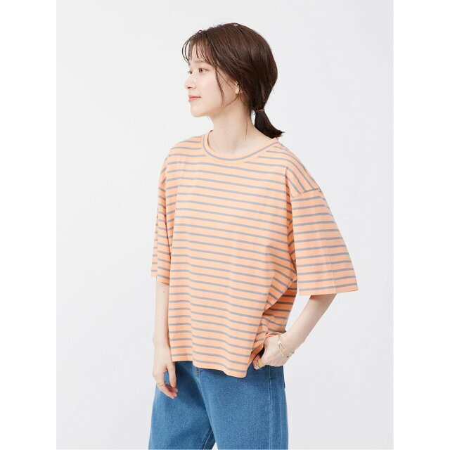 JAYRO(ジャイロ)の【オレンジ（70）】ボーダーTeeシャツ レディースのトップス(カットソー(長袖/七分))の商品写真