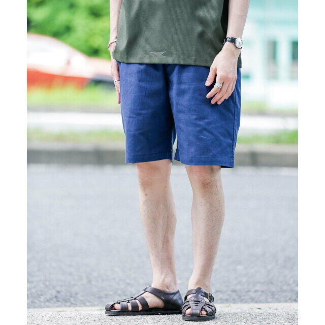 Sonny Label(サニーレーベル)の【ネイビー】『セットアップ対応』コットンリネンイージーショーツ メンズのパンツ(その他)の商品写真