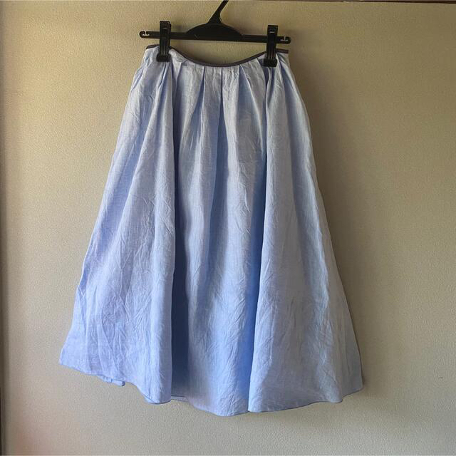 LAUTREAMONT(ロートレアモン)のDroite lautreamont  日本製　リネン フレアロングスカート レディースのスカート(ロングスカート)の商品写真