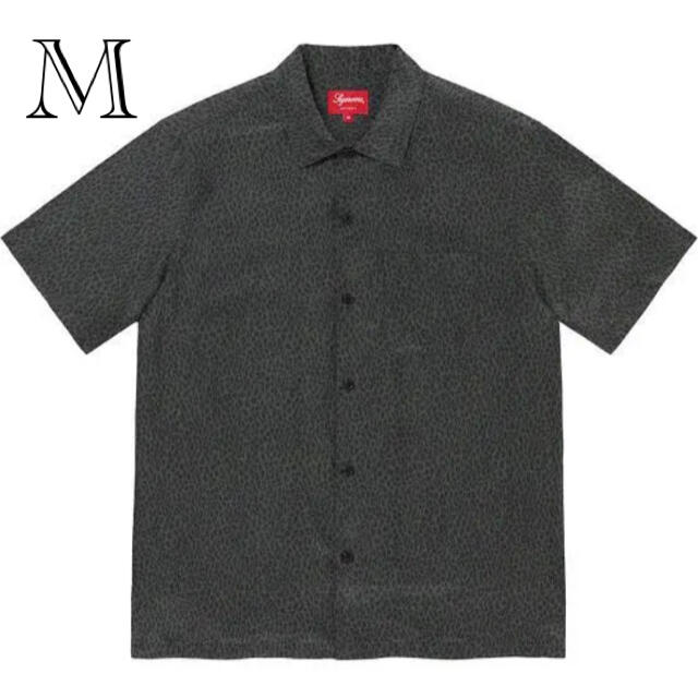 Supreme leopard silk s/s shirt charcoal