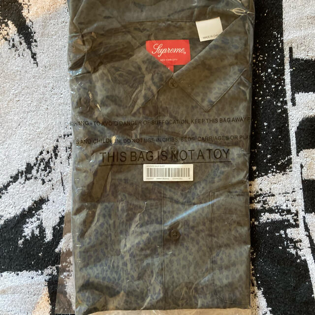 Supreme leopard silk s/s shirt charcoal