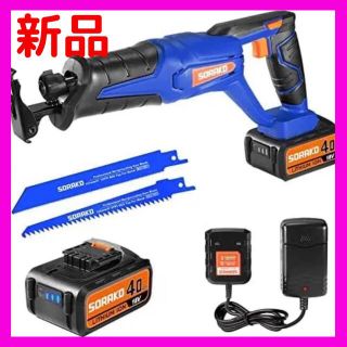 電動のこぎり 充電式レシプロソー 18V 4.0Ah電池大容量 無段変速(工具/メンテナンス)