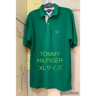 トミーヒルフィガー(TOMMY HILFIGER)の希少！TOMMY HILFIGER ポロシャツ90's旧ロゴグリーン　XLサイズ(ポロシャツ)