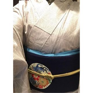 型染め ちりめん 名古屋帯 型絵染の通販 by ミルキーマカロン's shop ... 型染め紬名古屋帯(花菱文)長370 正絹美品