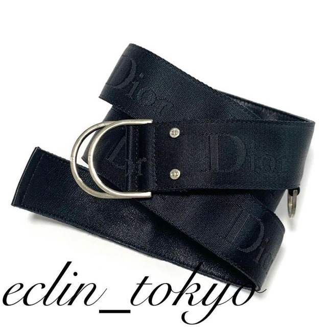 DIOR MEN ロゴ刺繍 キーホルダー金具付き ベルト E3400