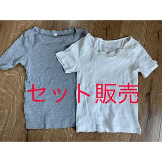 ユニクロ(UNIQLO)のUNIQLO GU リブ　Tシャツ　２枚セット(Tシャツ(半袖/袖なし))