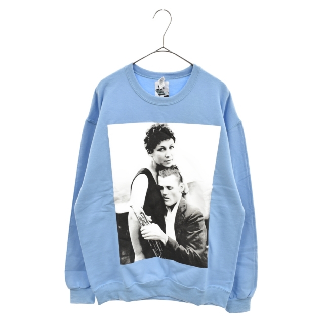 55センチ肩幅WACKO MARIA ワコマリア 22SS CHET BAKER CREW NECK SWEAT SHIRT TYPE-4 CHETBAKER-WM-SS04 チェット ベイカー クルーネックスウェットトレーナー ブルー