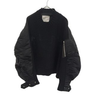 サカイ(sacai)のSacai サカイ 22SS ドッキング クルーネックニット ブラック 22-06074(ニット/セーター)