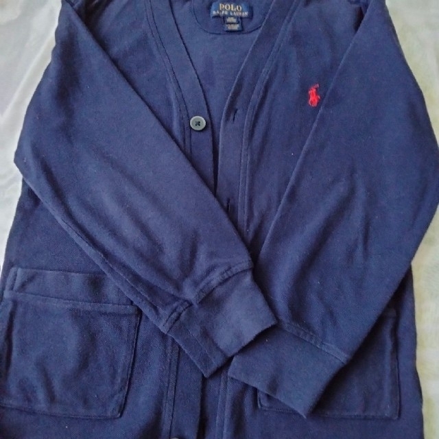 POLO RALPH LAUREN(ポロラルフローレン)の紺　ポロラルフローレン　ポロシャツ　生地　カーディガン　140 キッズ/ベビー/マタニティのキッズ服男の子用(90cm~)(カーディガン)の商品写真