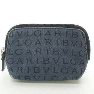 ブルガリ(BVLGARI)のブルガリ BVLGARI デニム ポーチ 小物入れ 青 ブルー(長財布)