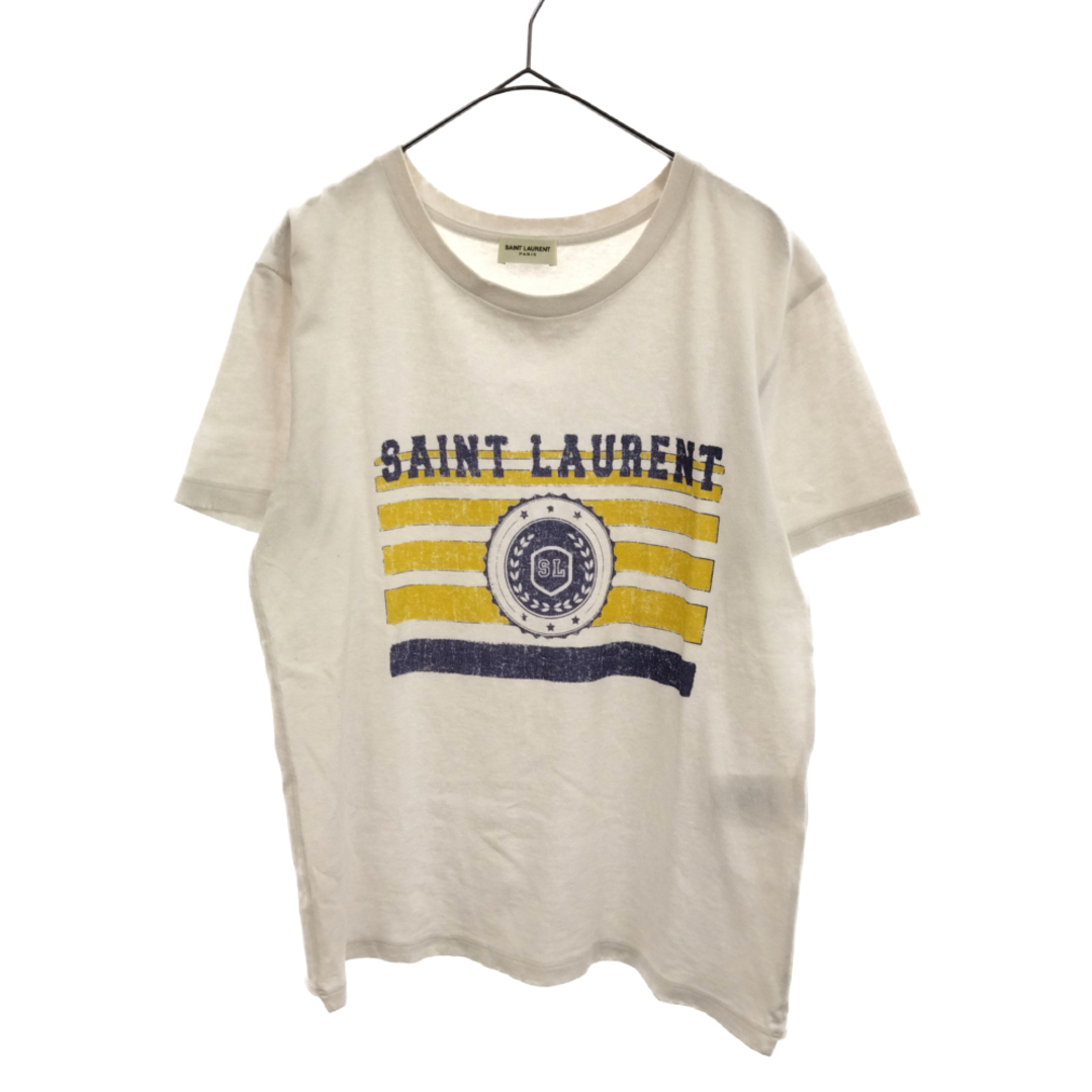 SAINT LAURENT PARIS サンローランパリ 18AW フロントロゴクルーネック半袖Tシャツ 525481 YB2UH ホワイト |  フリマアプリ ラクマ