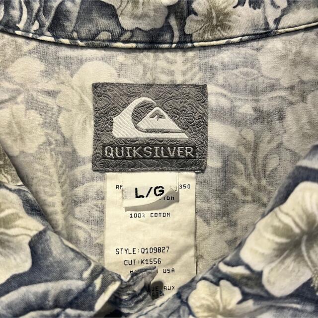 QUIKSILVER(クイックシルバー)のQUICK SILVER アロハシャツ　花柄　XXL ライトブルー　ホワイト メンズのトップス(シャツ)の商品写真