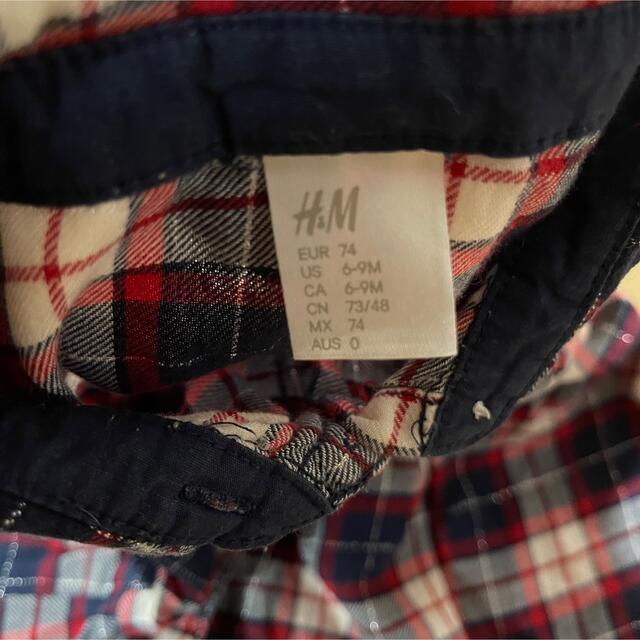 チェックシャツ　シャツワンピース　H&M キッズ/ベビー/マタニティのベビー服(~85cm)(ワンピース)の商品写真