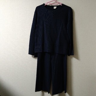 ザラキッズ(ZARA KIDS)のZARA Girl 152 大人小さめ パンツ セットアップ 紺色 長袖 新品(パンツ/スパッツ)