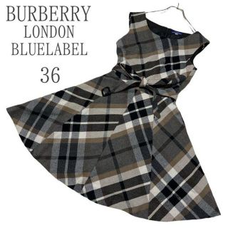 バーバリーブルーレーベル(BURBERRY BLUE LABEL)の【バーバリーブルーレーベル】 ワンピース ノバチェック ホースロゴ【希少】(ひざ丈ワンピース)