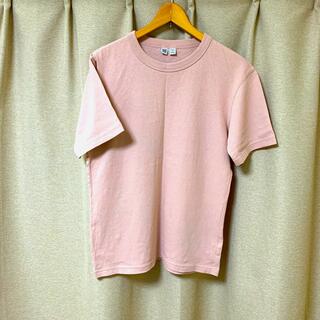 ユニクロ(UNIQLO)の〝UNIQLO〟半袖Tシャツ　ピンクベージュ　M(Tシャツ(半袖/袖なし))