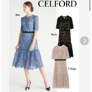 セルフォード(CELFORD)のCELFORD ケミカルフラワーレースワンピース(ひざ丈ワンピース)