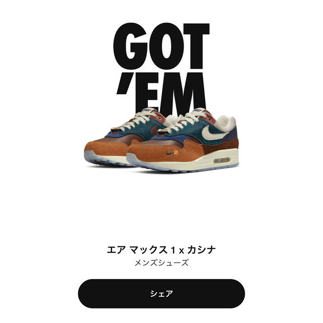 ナイキ　カシナ　エアマックス1  28センチ　新品　未使用　airmax1