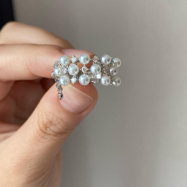 ミキモト MIKIMOTO ベビーパール ダイヤモンド リング - リング(指輪)