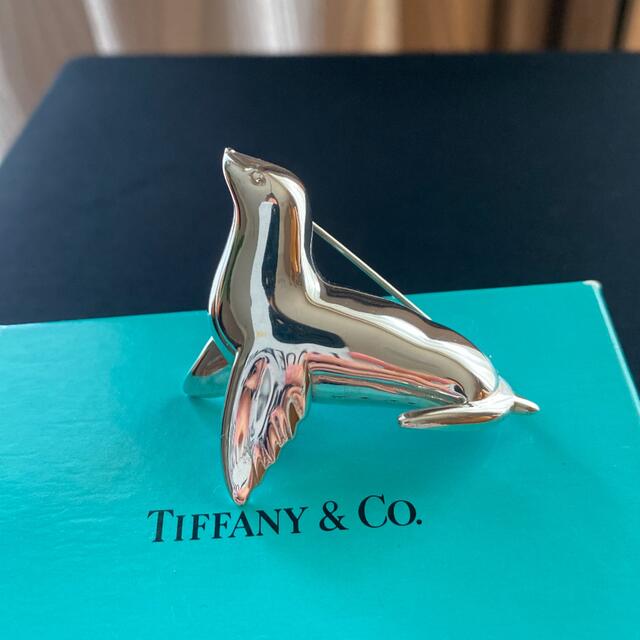 希少　Tiffany ティファニー　ヴィンテージ　ブローチ　アシカレディース