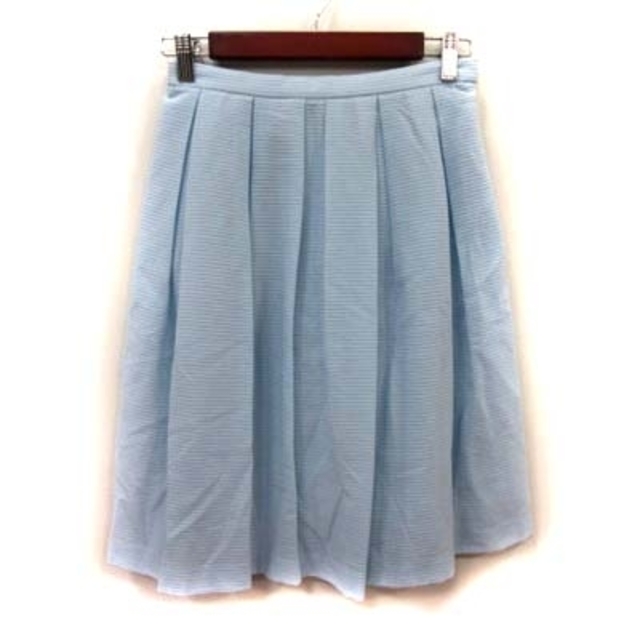 kumikyoku（組曲）(クミキョク)のクミキョク 組曲 フレアスカート ギャザー ミモレ ロング ボーダー 1 青 レディースのスカート(ロングスカート)の商品写真