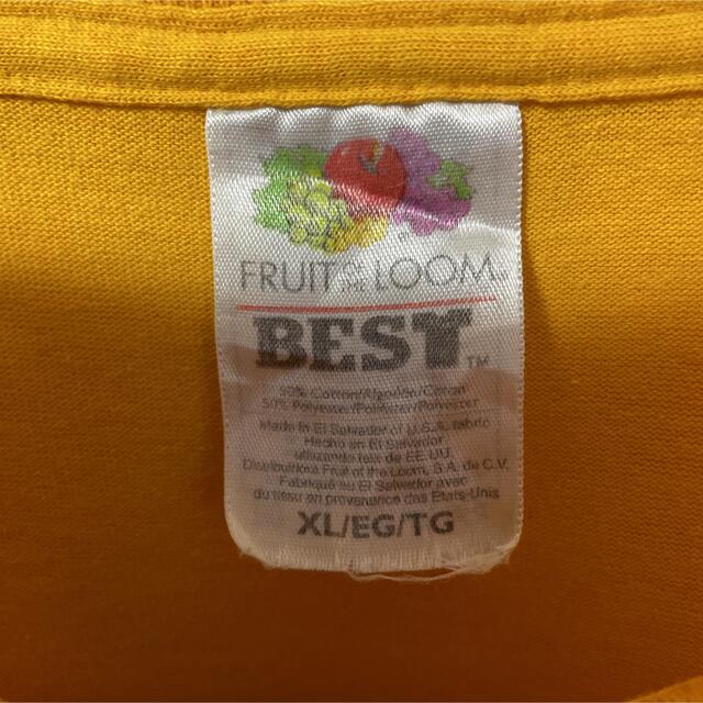 FRUIT OF THE LOOM(フルーツオブザルーム)のフルーツオブザルーム 両面プリント Tシャツ オーバーサイズXL イエロー 古着 メンズのトップス(Tシャツ/カットソー(半袖/袖なし))の商品写真