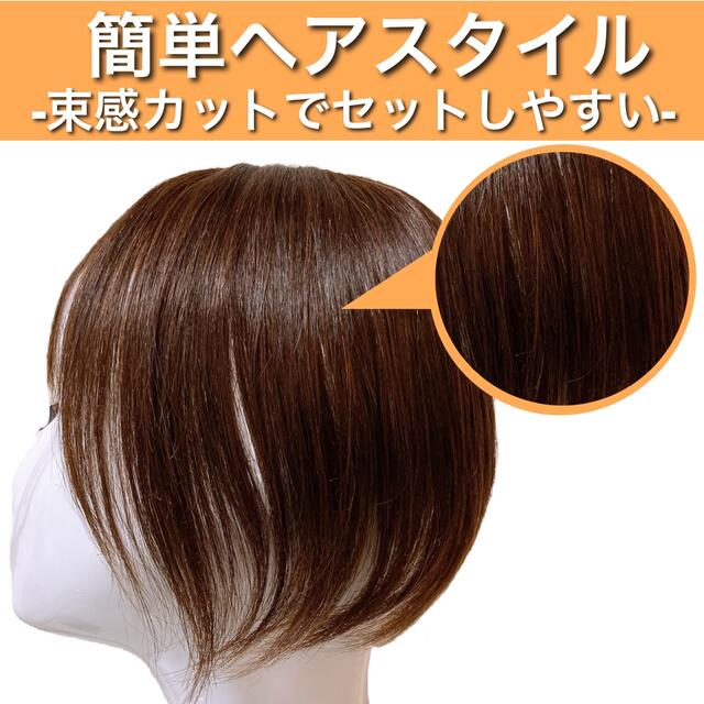 最大93%オフ! 高級人毛100% ヘアピース ウィッグ 茶 部分ウィッグ