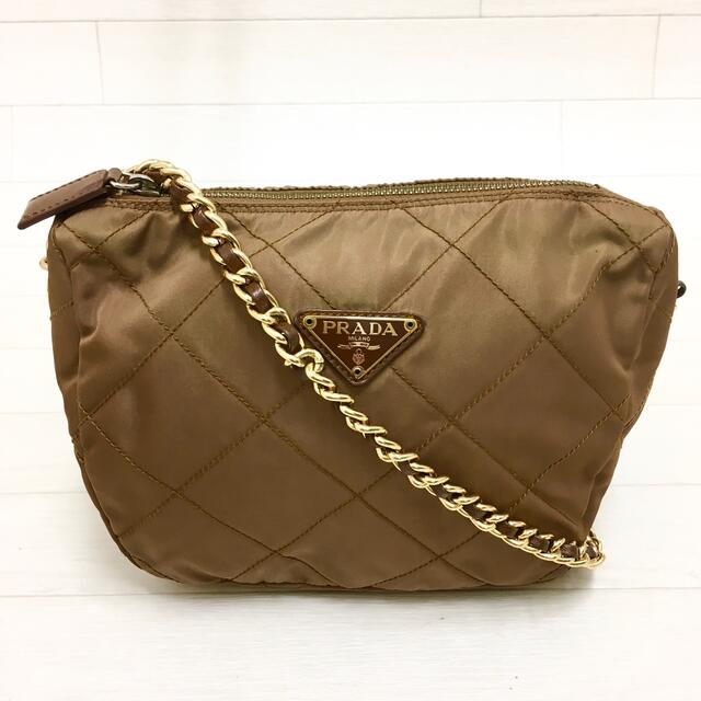 【極美品】PRADA プラダ/白タグ付き＊チェーンショルダーバッグ