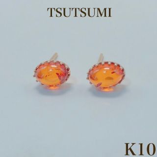 ジュエリーツツミ(JEWELRY TSUTSUMI)のJEWELRY TSUTSUMI K10 ゴールド 琥珀 ピアス 10金(ピアス)