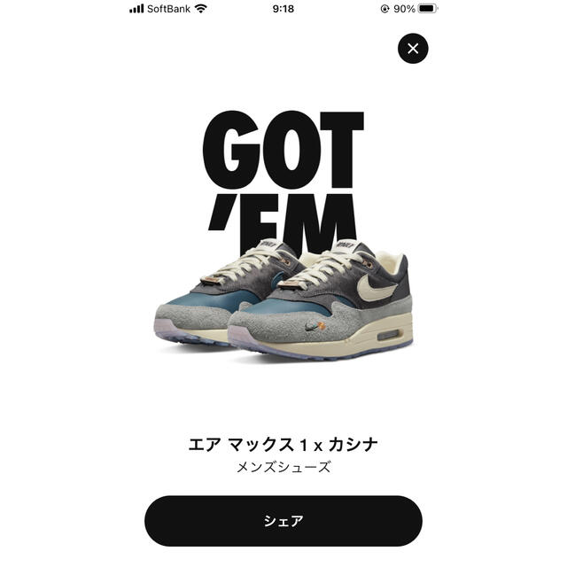 NIKE✖️カシナ　エアマックス1靴/シューズ