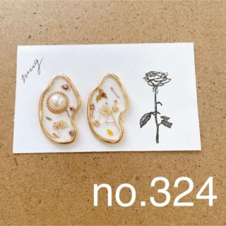 イヤリング　ピアス　ドライフラワー　樹脂　ハンドメイド　アクセサリー　レジン　花(各種パーツ)