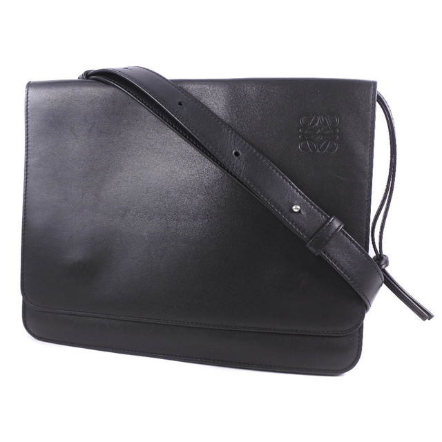 【LOEWE】ロエベ Return item　ガセットフラット メッセンジャーバッグ 335.54.Z13 カーフ 黒 ユニセックス ショルダーバッグ