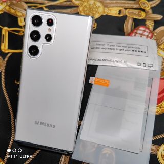 ギャラクシー(Galaxy)のGalaxy S22 Ultra クリアケース+ハイドロフィルム セット新品(Androidケース)