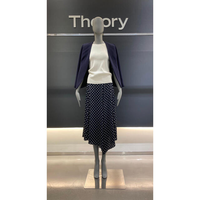 Theory 21ss ドット柄アシンメトリースカート