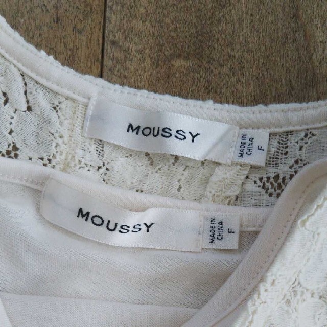 moussy(マウジー)のMOUSSY レースレイヤード トップス 美品 レディースのトップス(カットソー(半袖/袖なし))の商品写真