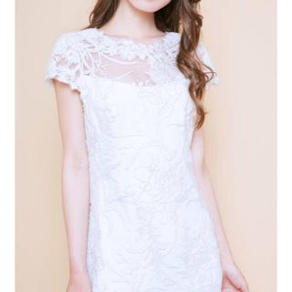 タダシショウジ(TADASHI SHOJI)のタダシショージ　レース　ワンピース　ドレス　花柄　Tadashi Shoji (ミディアムドレス)