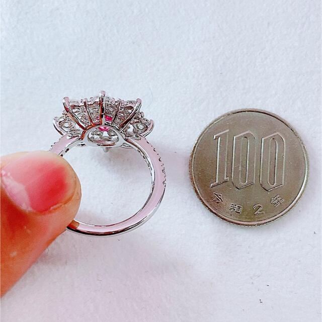 ★1.09ct★✨ピンクサファイア&1.65ctダイヤモンドプラチナリング指輪 レディースのアクセサリー(リング(指輪))の商品写真