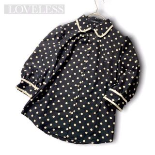 ラブレス(LOVELESS)のLOVELESS ラブレス　ボリューム袖ドット柄ブラウス　シャツ　七分袖(シャツ/ブラウス(長袖/七分))