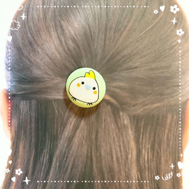 【再販】ハンドメイド ★ オカメインコ ゆるキャラ ヘアゴム ハンドメイドのアクセサリー(ヘアアクセサリー)の商品写真