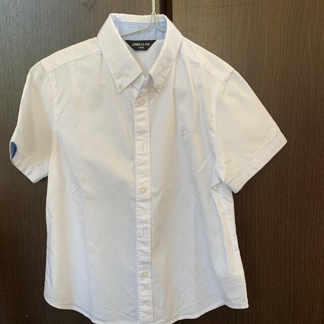 COMME CA ISM(コムサイズム)のボタンダウンシャツ　半袖　白 キッズ/ベビー/マタニティのキッズ服男の子用(90cm~)(ブラウス)の商品写真