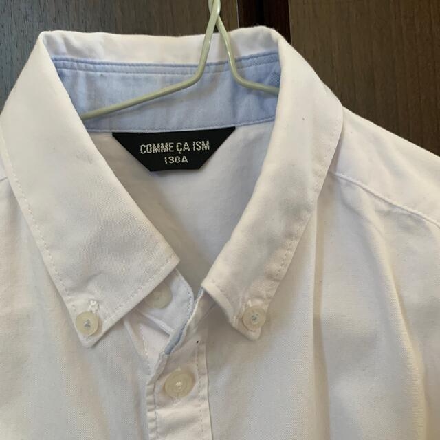 COMME CA ISM(コムサイズム)のボタンダウンシャツ　半袖　白 キッズ/ベビー/マタニティのキッズ服男の子用(90cm~)(ブラウス)の商品写真