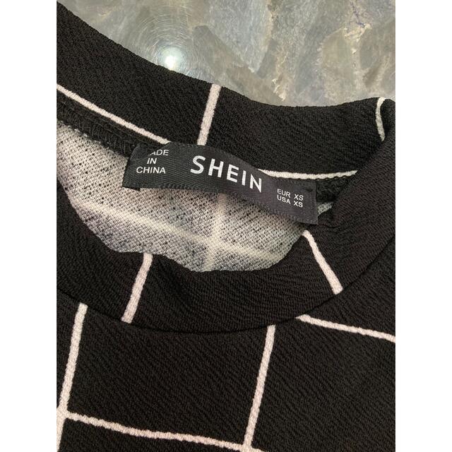 SHEIN チェック柄 タイト 長袖 ロンT OL風 メンズのトップス(Tシャツ/カットソー(七分/長袖))の商品写真
