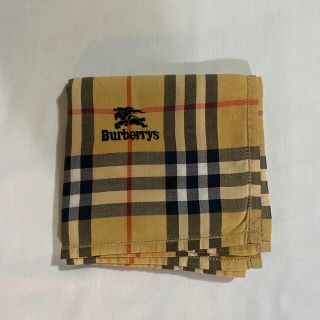 バーバリー(BURBERRY)のBurberrys ハンカチ　中古品　ベージュチェック　ホース刺繍　#1876(ハンカチ)