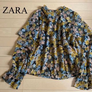 ザラ(ZARA)のZARA ザラ　花柄ブラウス　シフォンブラウス　サイズS(シャツ/ブラウス(長袖/七分))